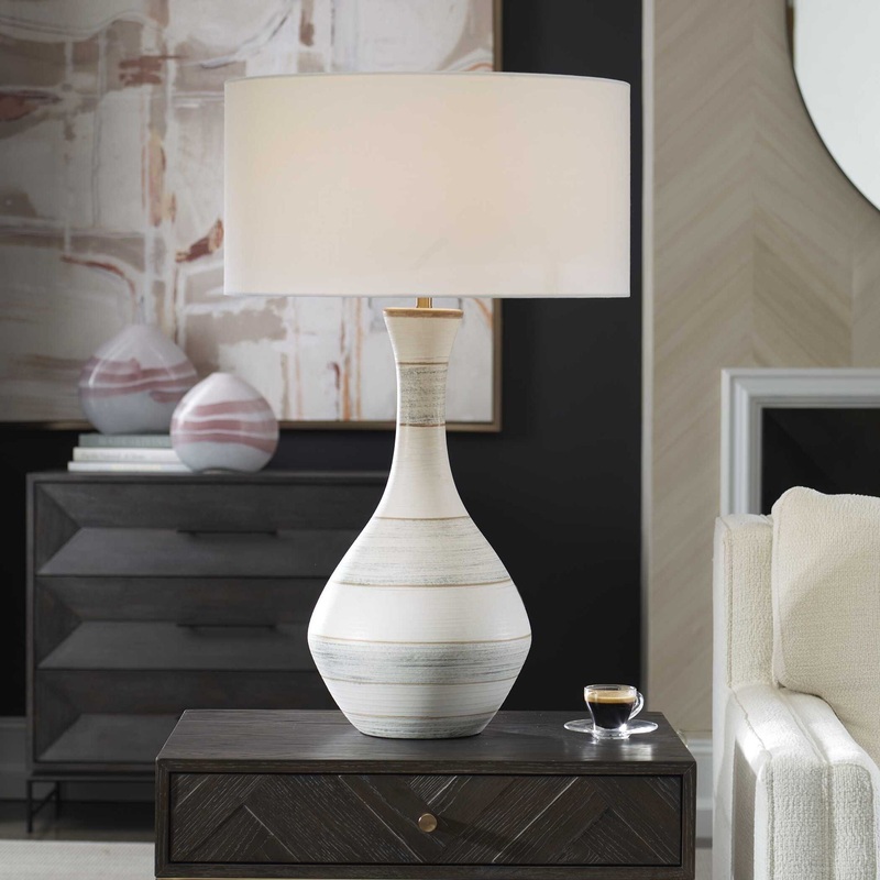 Potter – Table Lamp – Striped Ivory Blue