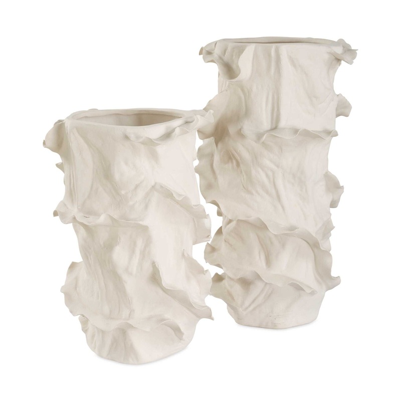Ripple Crest – Vases (Set of 2) – White