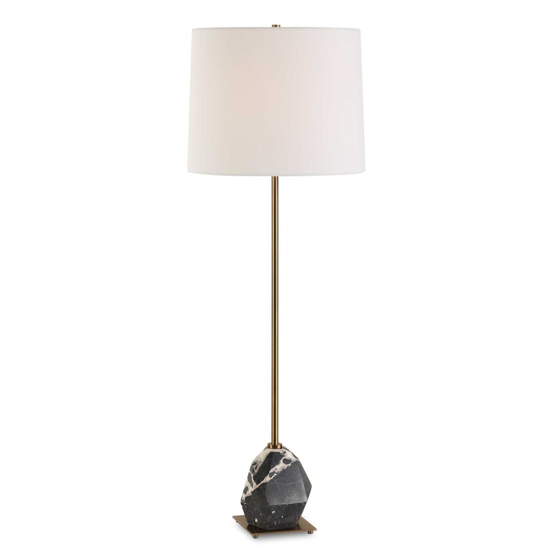 Rowland – Panda Marble Buffet Lamp – Black / Brass