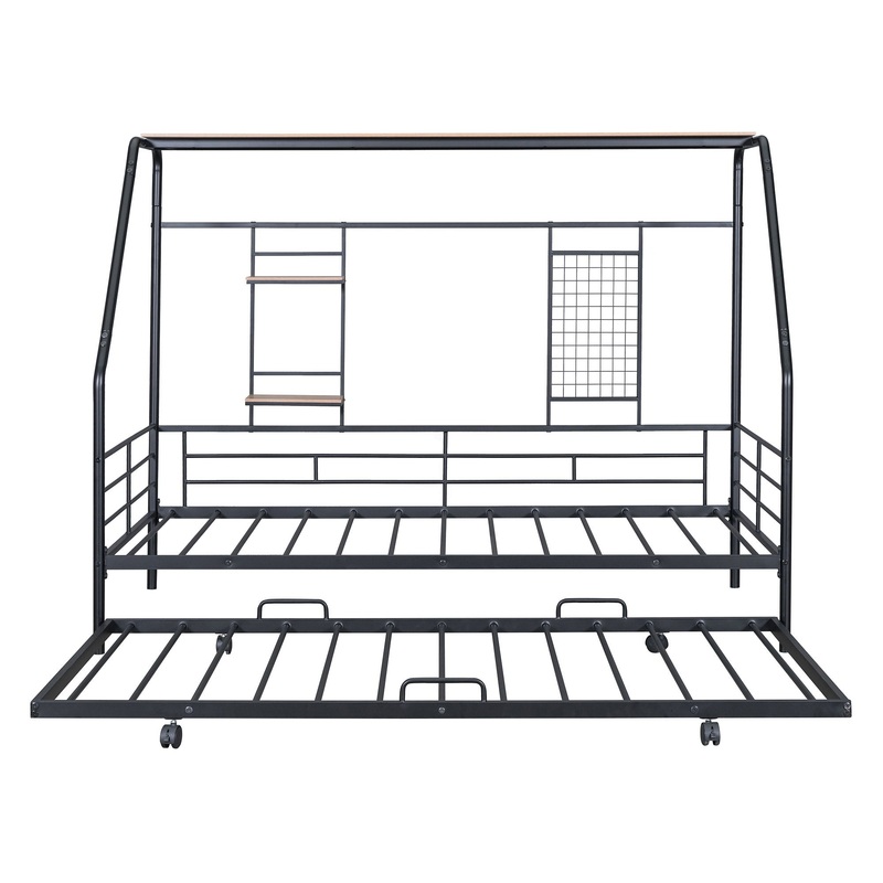 Twin Size Playhouse Design Bed With Trundle – Black