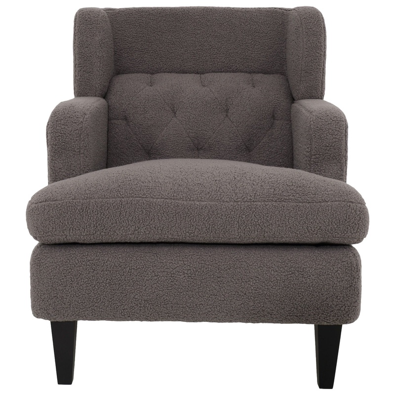 Upholstered Accent Chair Tufted Armchair For Living Room, Russet – Brown