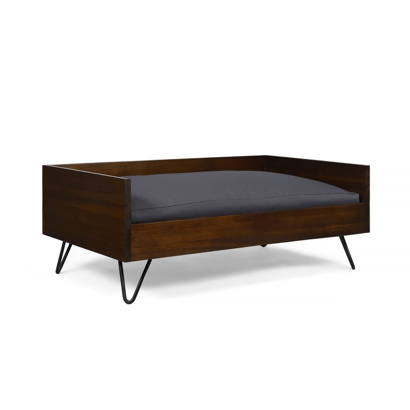 Dog Bed With Sleek Hairpin Legs – Reclaimed Oak / Iron