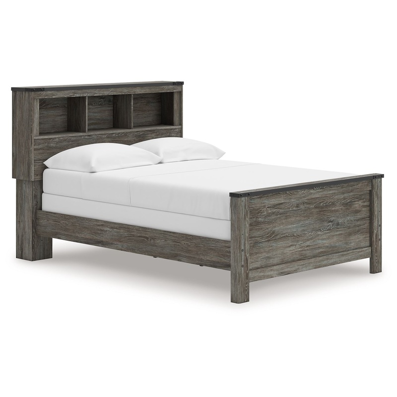 Frandern – Bookcase Panel Bed|Gray|Full