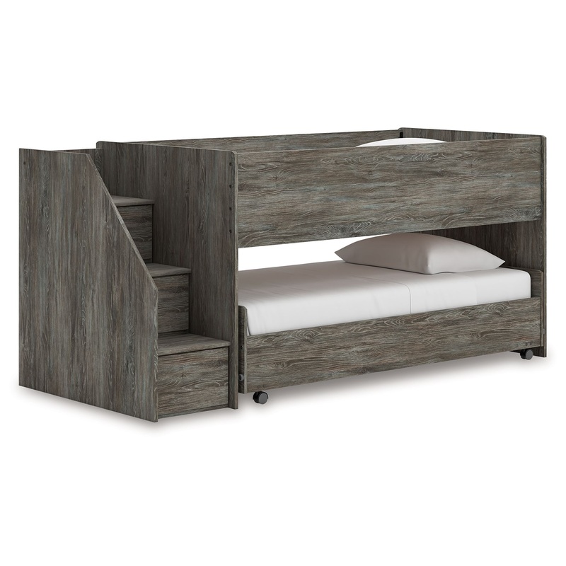 Frandern – Gray – Twin Over Twin Loft Bed