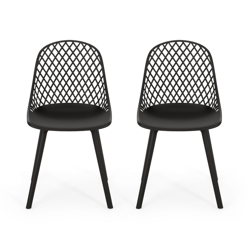Lily Chair (Set of 2)|White|Dark Green|Black