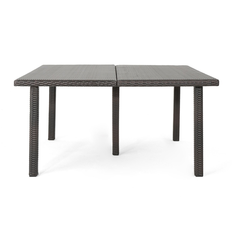 Outdoor Square Rattan Wicker Dining Table – Brown