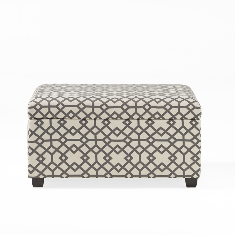 Richmond – Storage Ottoman With Unique Pattern And Ample Storage – Gray