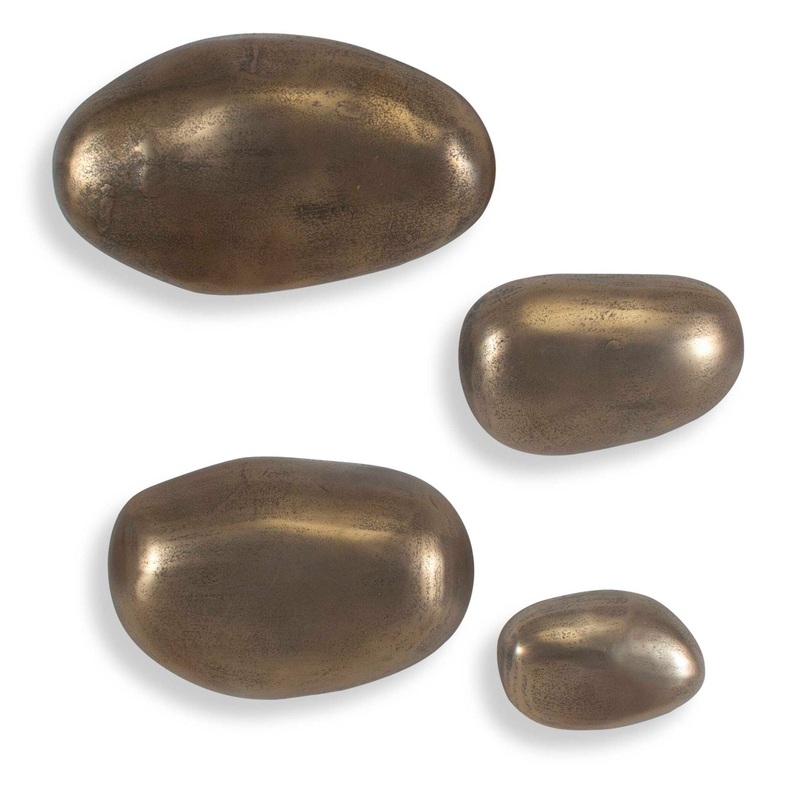 Set In Stone – Outdoor Wall Art (Set of 4) – Brass