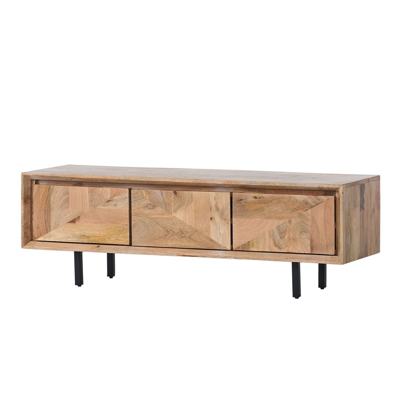 TV Stand With 3 Cabinets For TVs Up To 59 – Natural