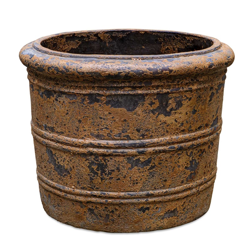 Weathered Relic – Rustic Outdoor Planter – Black / Brown