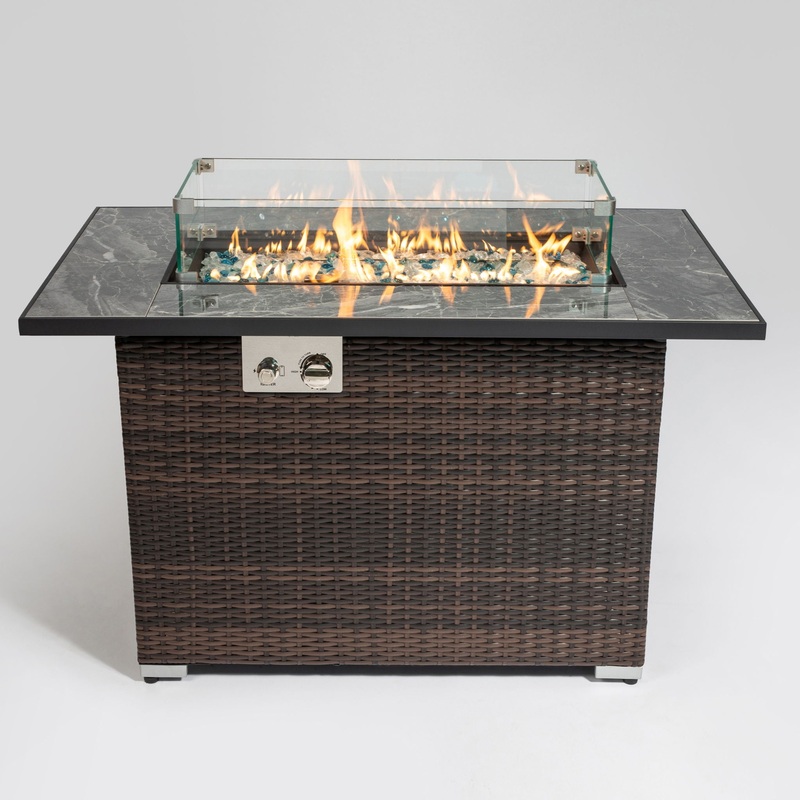 44 Outdoor Fire Pit Table, Propane Fire Table With Ceramic Tabletop Gas Fire Table – Espresso
