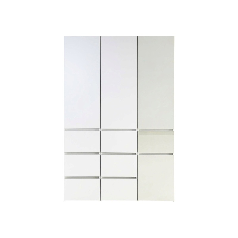 Elise – Modular Closet System With Mirror For Custom Storage Solutions – White