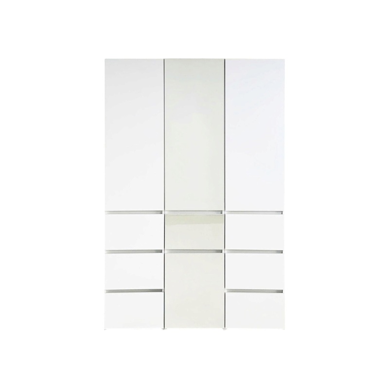 Elise – Modular Wood Closet System With Mirror For Custom Storage Solutions – White
