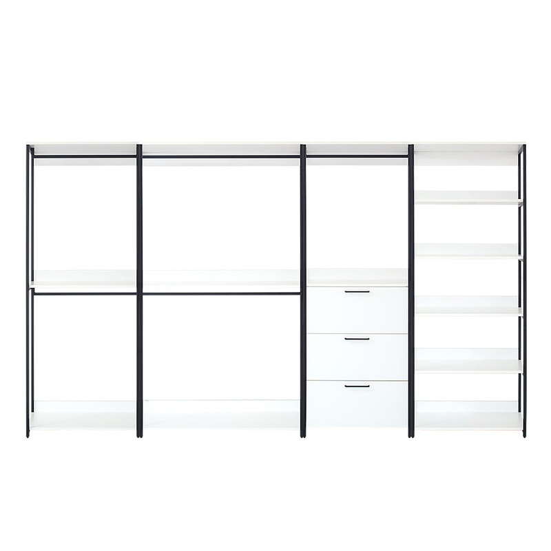 Fiona – Freestanding 4 Tower Walk In Closet System Wood Metal – White
