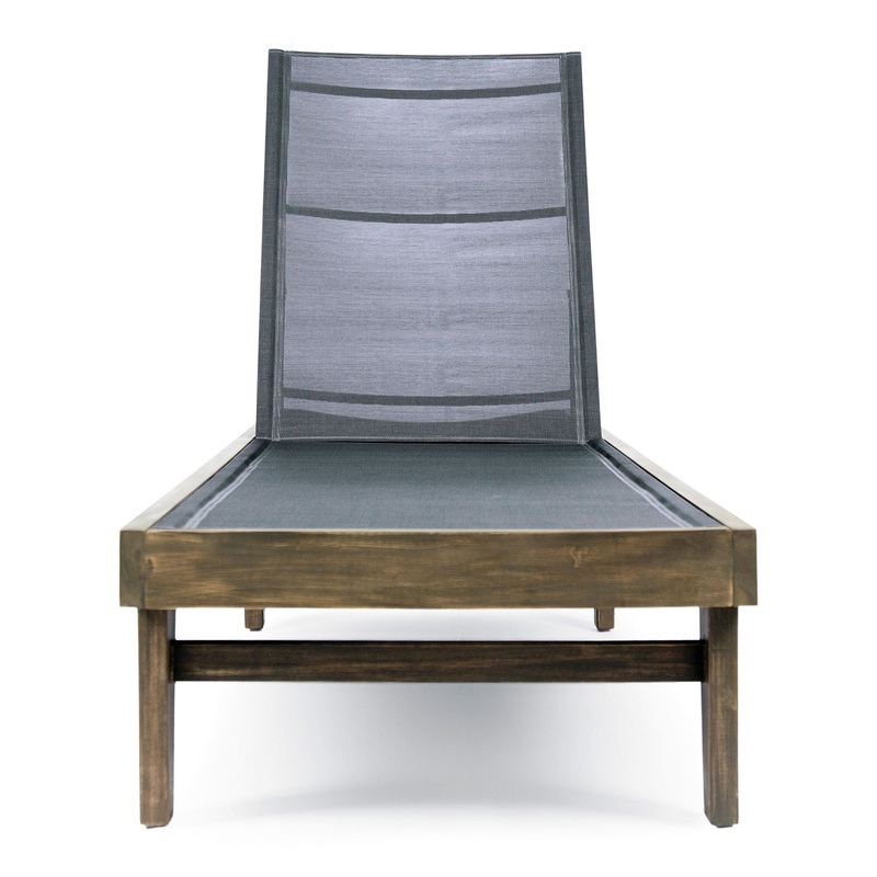 Summerland Chaise Lounge Dark Mesh Outdoor Seating – Dark Gray