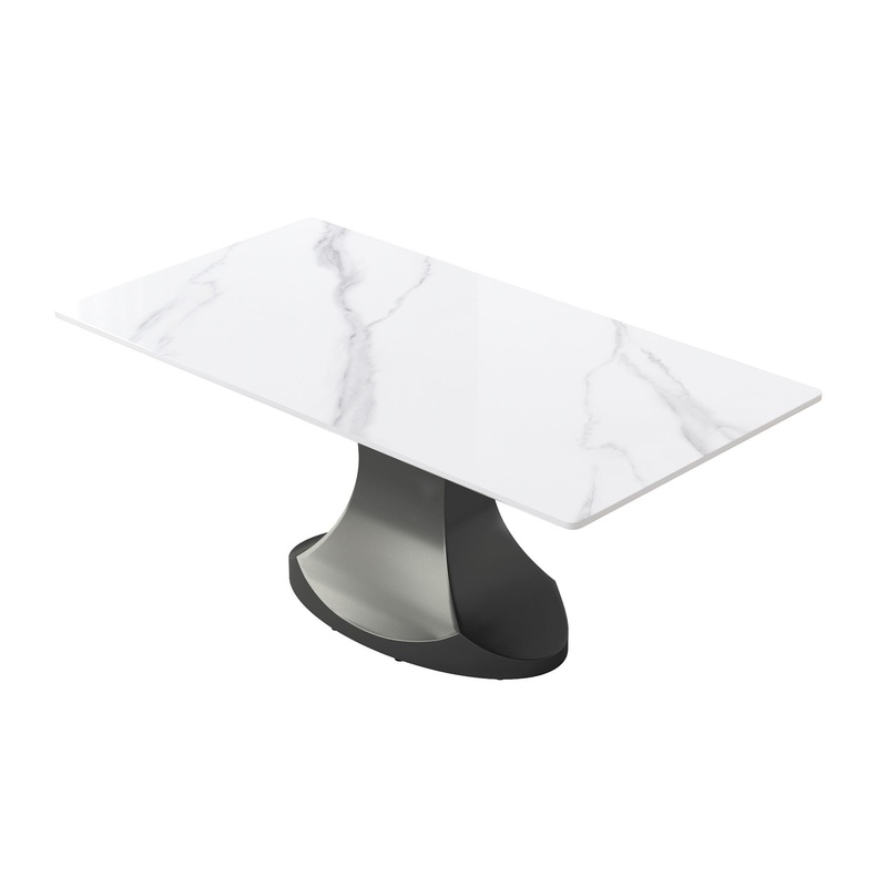 Modern Stone Panel Stainless Steel Curved Legs, Can Accommodate 6 – 8 People