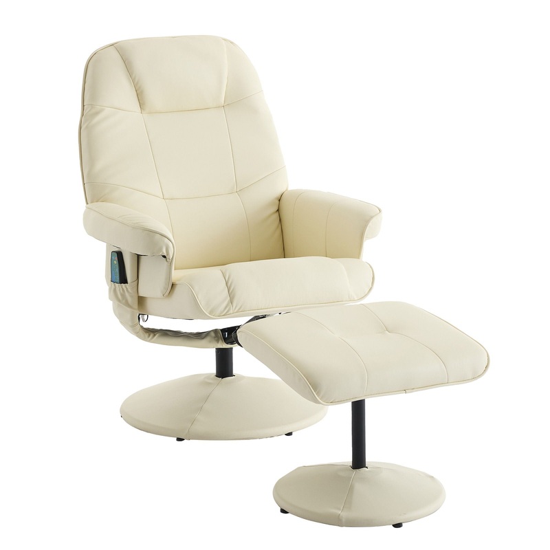 360 Swivel Reclining Chair With Wrapped Base, 5 Point Vibration Massage