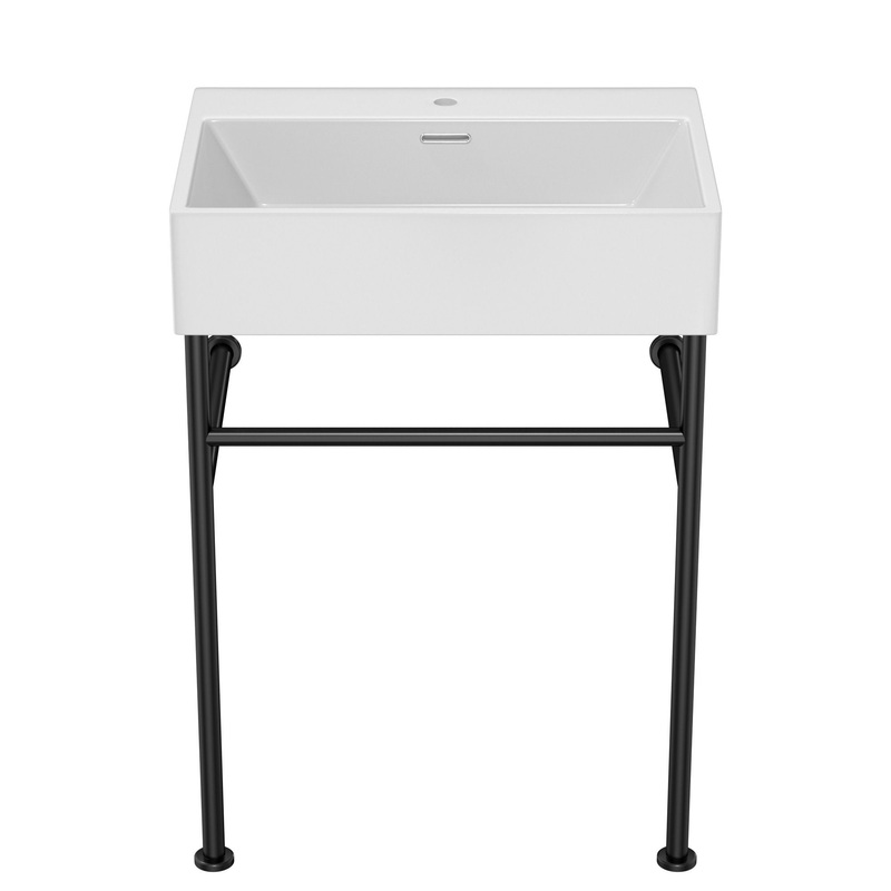 Ceramic Console Bathroom Sink With Overflow