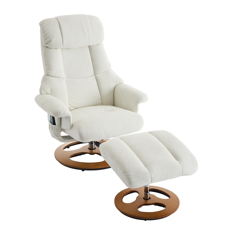 Ergonomic Recliner Chair With Ottoman, Modern 360 Swivel With Footstool
