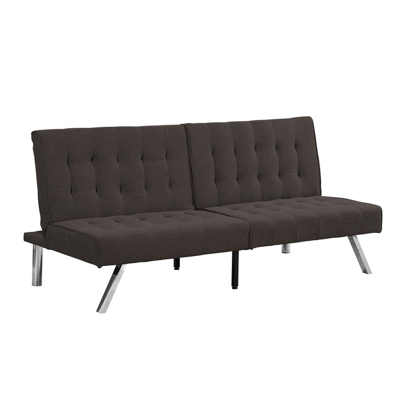 Futon Sofa Bed|Dark Brown|Gray