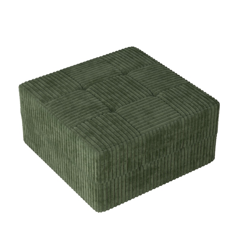 Modern Minimalist Ottoman Sofa Compressed Sectional Corduroy Couch Sleeper