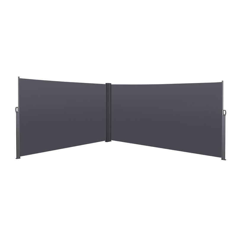 Retractable Side Awning, Waterproof & UV-Resistant, Privacy Screen Divider Roll Up Balcony – Gray