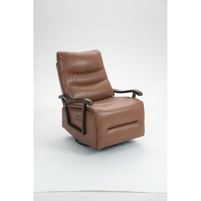Swivel Rocker Recliner Power Glider Chair With Solid Wood Armrests, Extra Wide Reclining Sofa Chair Upholstered Living Room Single Sofa