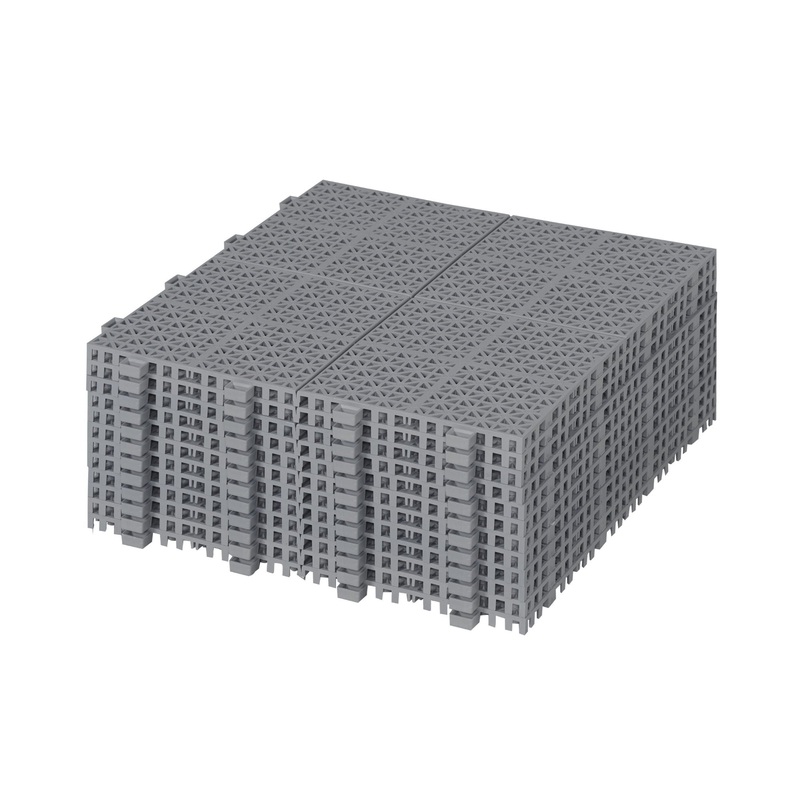 Interlocking Deck Tiles Plastic Waterproof Outdoor All Weather Anti-Slip Bathroom Shower Balcony Porch Strong Weight Capacity Upto 440 Lbs, Pebble Stone Pattern