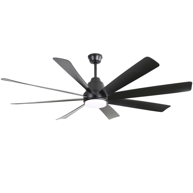 Large Ceiling Fans With Lights And Remote Control 6 Wind Speed DC Motor For Living Room – Black