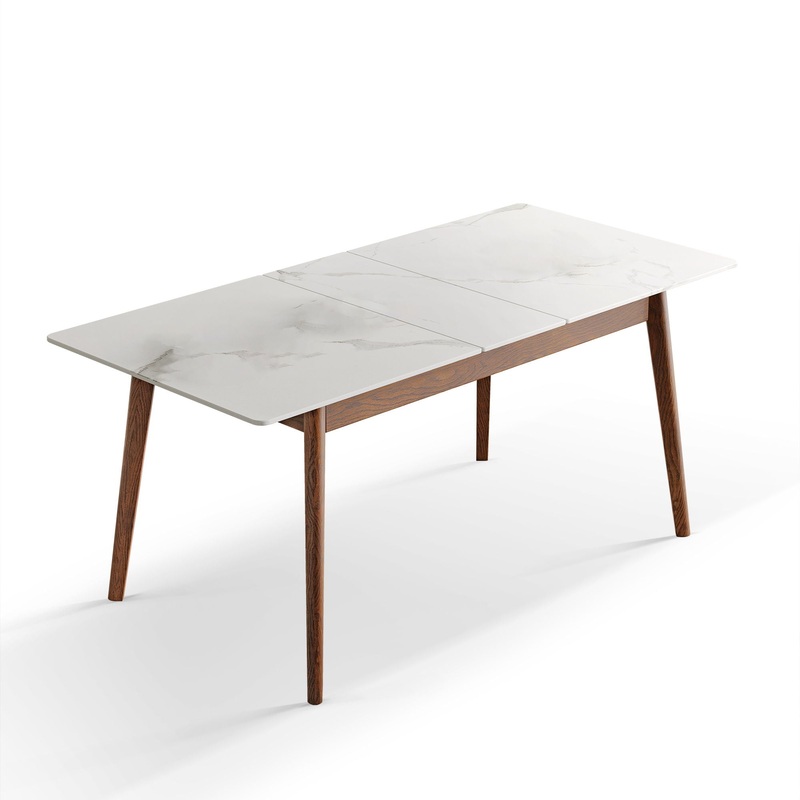 Round Corner Diagonal Leg Telescopic Table For 6 – 8 People To Meet Dining Table
