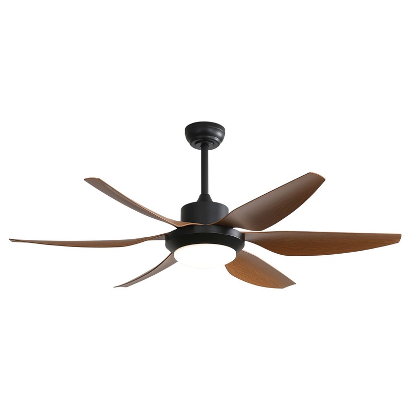 54 Indoor Ceiling Fan With Dimmable LED Light ABS Blades Remote Control Reversible DC Motor For Living Room – Black