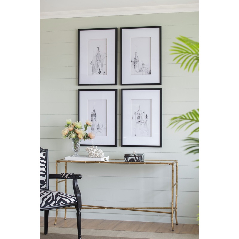 Architecture Wall Art Prints, Home Decor Art For Living Room Dining Room Entryway (Set of 4) – White / Black