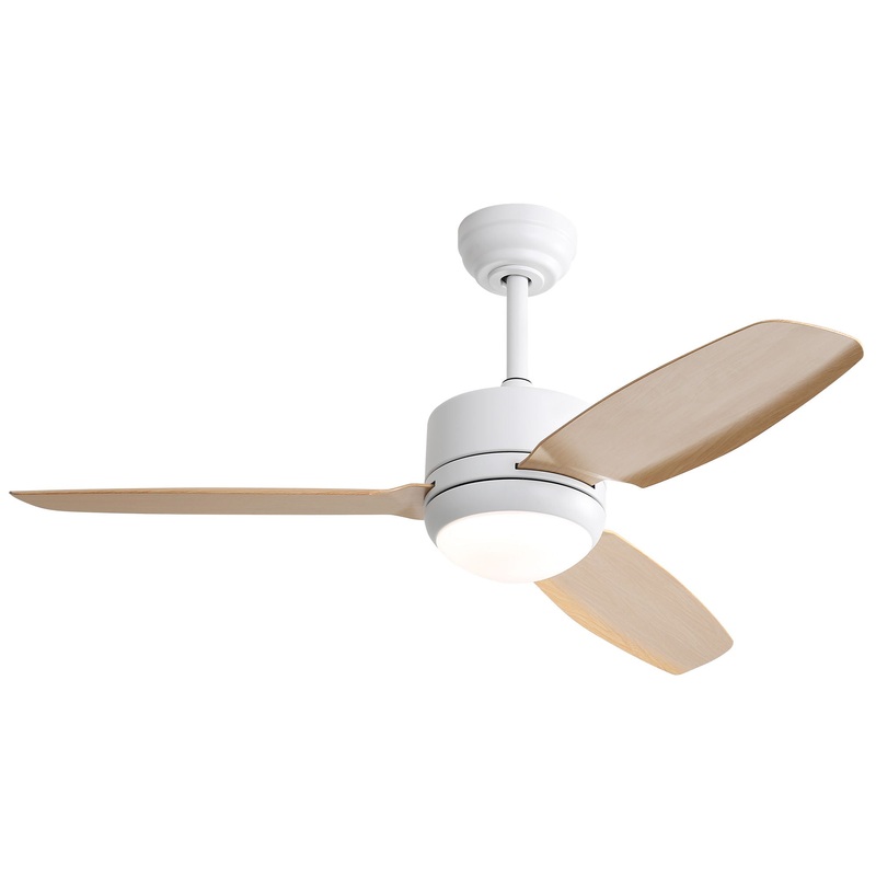 Ceiling Fan With Lights 3 ABS Blades 6 – Speed DC Motor Remote Control For Bedroom – White