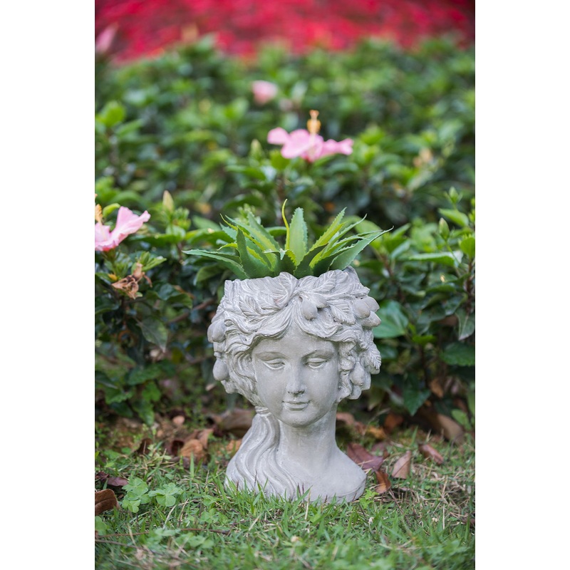 Cement Bust Wall Planter Indoor Outdoor Home Garden Decor, 8 – Gray