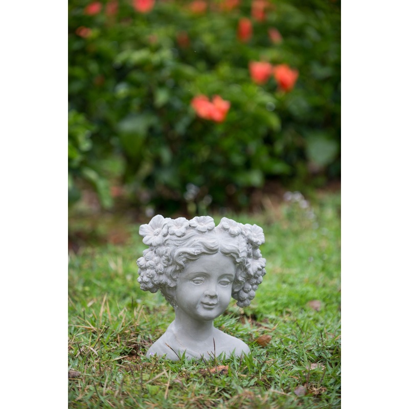 Cement Bust Wall Planter Indoor Outdoor Home Garden Decor – Gray
