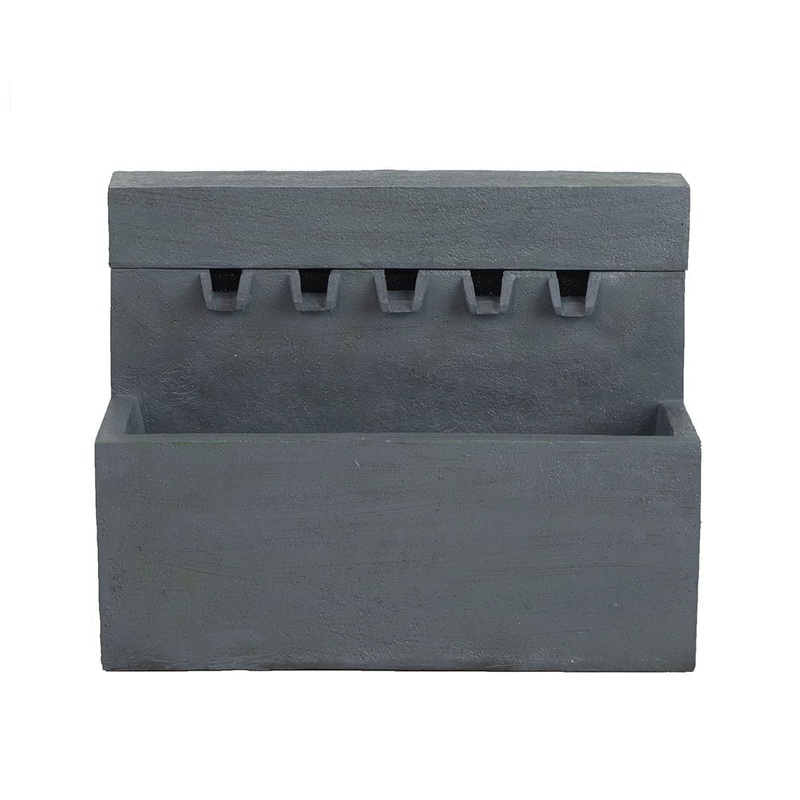 Decorative Fountain With Rectangle Design, With Light And Pump, For Indoor And Outdoor – Gray