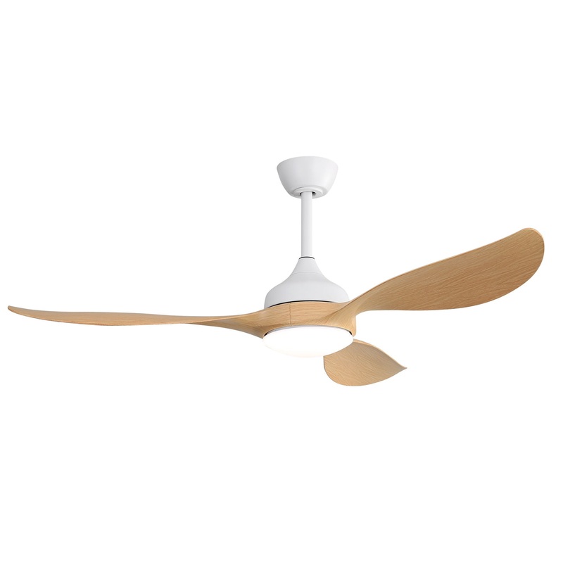 Modern Ceiling Fans Dimmable LED Light Quiet DC Reversible Motor For Indoor & Outdoor – White