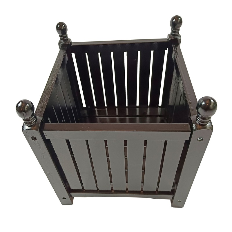 Outdoor Square Flower And Herb Pot For Garden, Porch And Patio Outside Plant And Vegetable Container, Planter – Black
