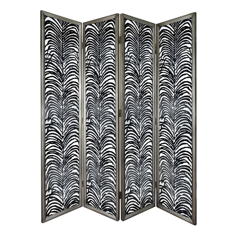 Room Divider, Herero 4 Panel Decorative Screen – Black