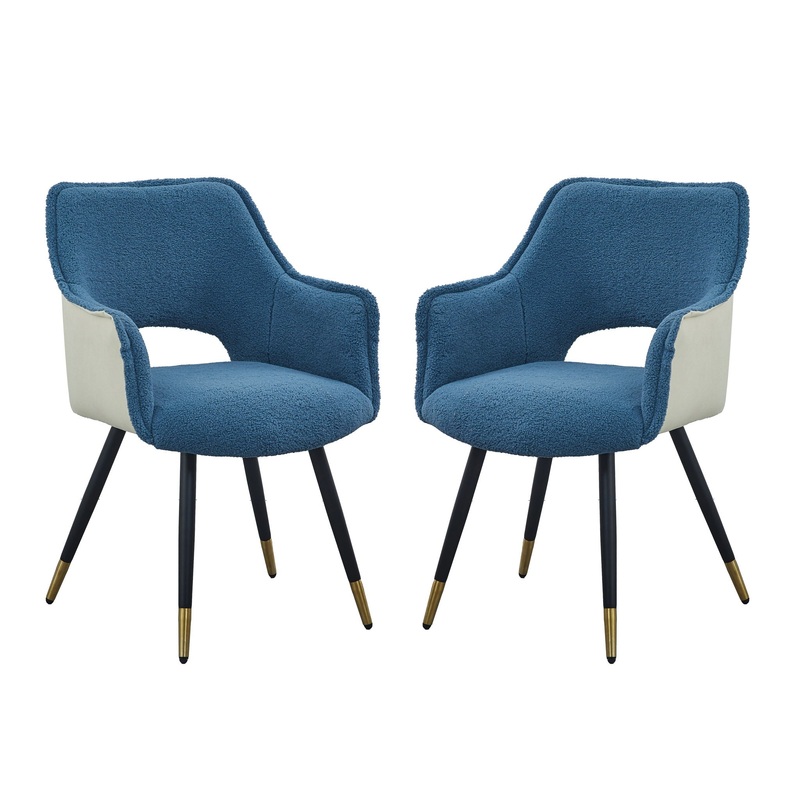 Side Chair, Living Room Bedroom Kitchen Vanity Accent Chair (Set of 2) – Blue
