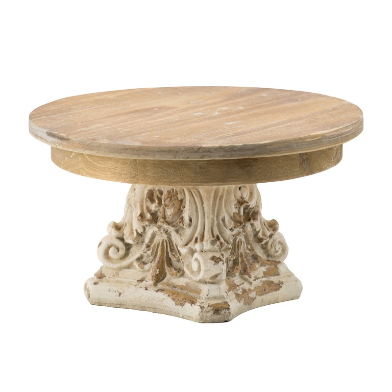Cake Stand, Cake Plate With Magnesium Base – Cream / Brown