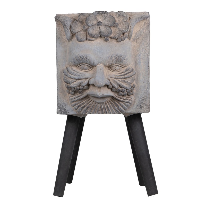 Greek God Statue Planter With Legs – Gray