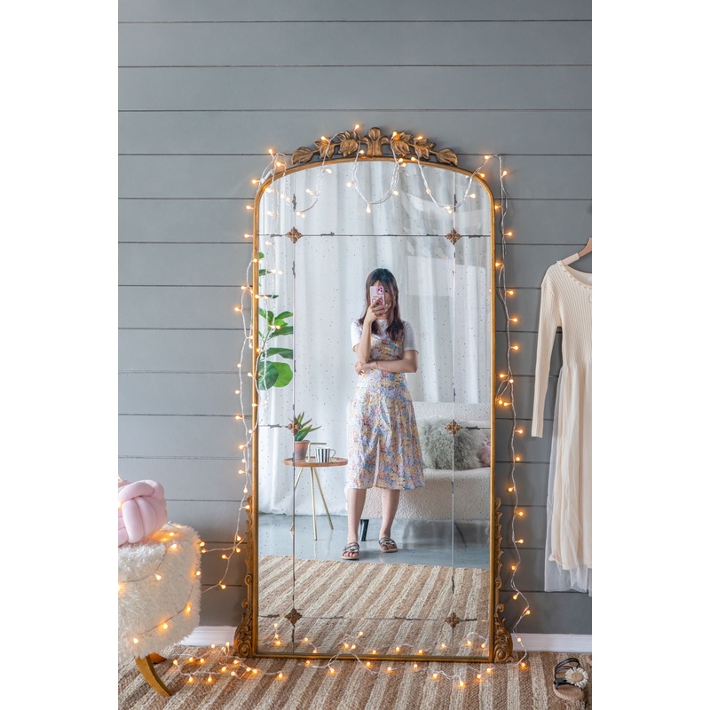 Lavish – Full Length Mirror, AntiqueMetal Floor Mirror For Living Room, Bedroom – Gold