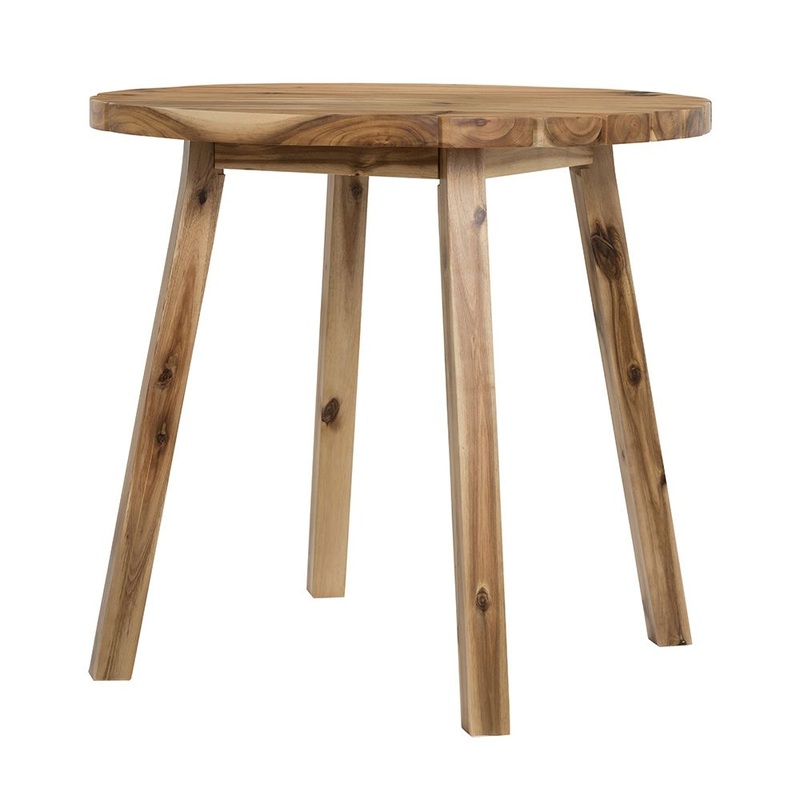 Round Dining Table, Solid Wood – Natural Wood / Brown