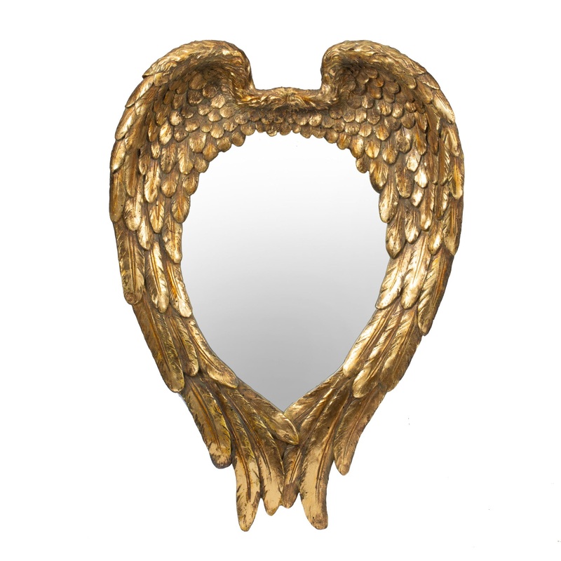 Wing Accent Mirror, Wall Mirror For Living Room – Gold