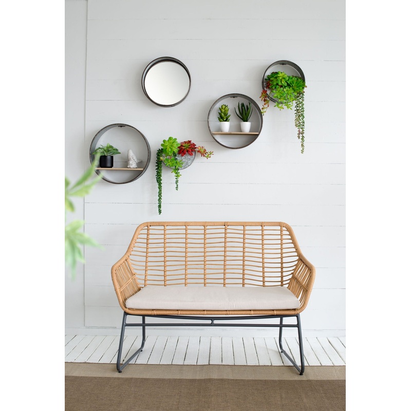 Farmhouse Round Metal Wall Planter (Set of 5) – Gray