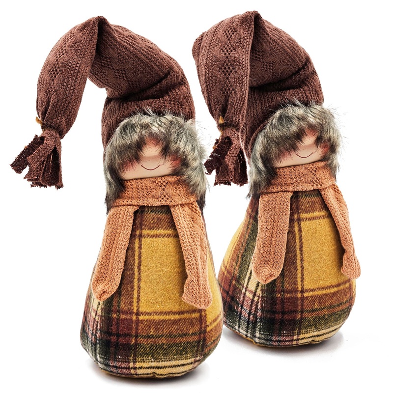 Gnomes Decorations For Fall Thanksgiving Table Decorations (Set of 2) – Brown / Yellow