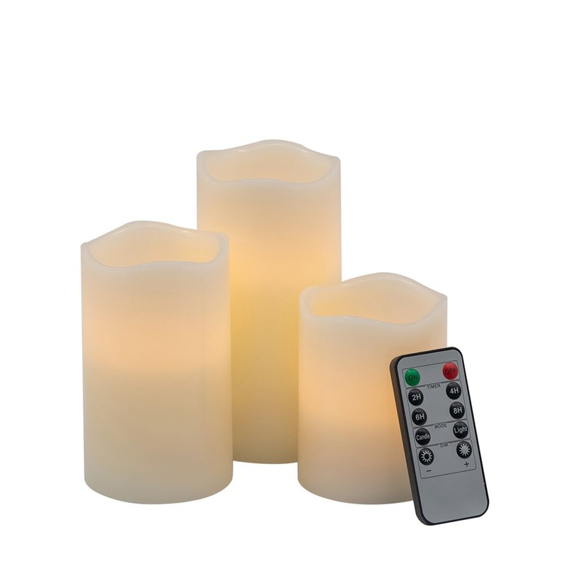 LED Candles With Remote Timer (Set of 3) – Ivory