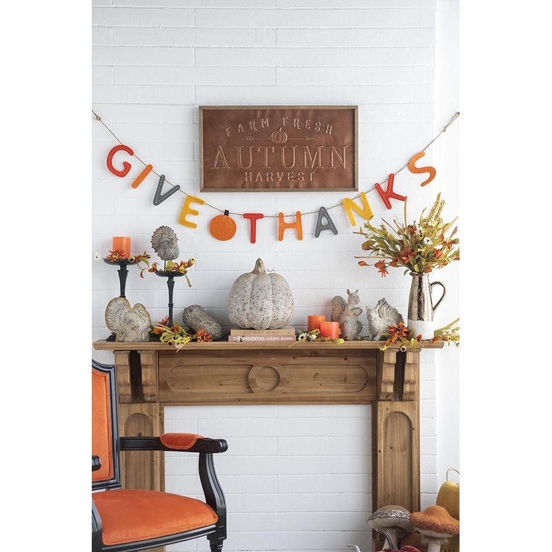 Length Colorful Give Thanks Banner, Home Decor For Harvest Festival Fall Festival & Thanksgiving Table Decorations (Set of 2) – Orange Multi
