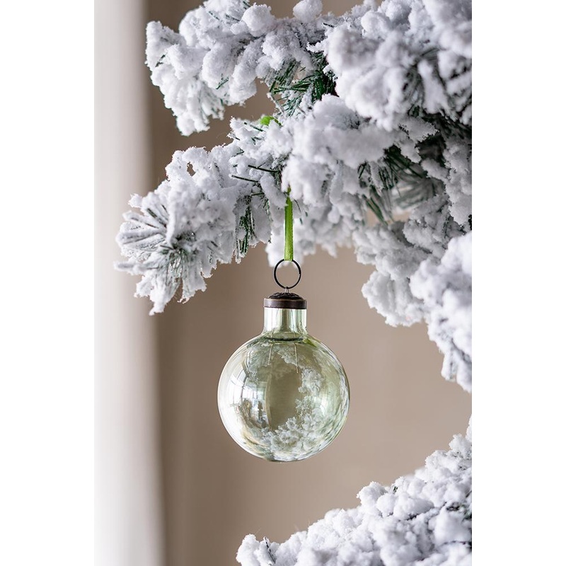Long Neck Ball Ornaments, Glass Decorative Hanging Ball Christmas Tree Ornaments For Holiday Party Decorations (Set of 12) – Green